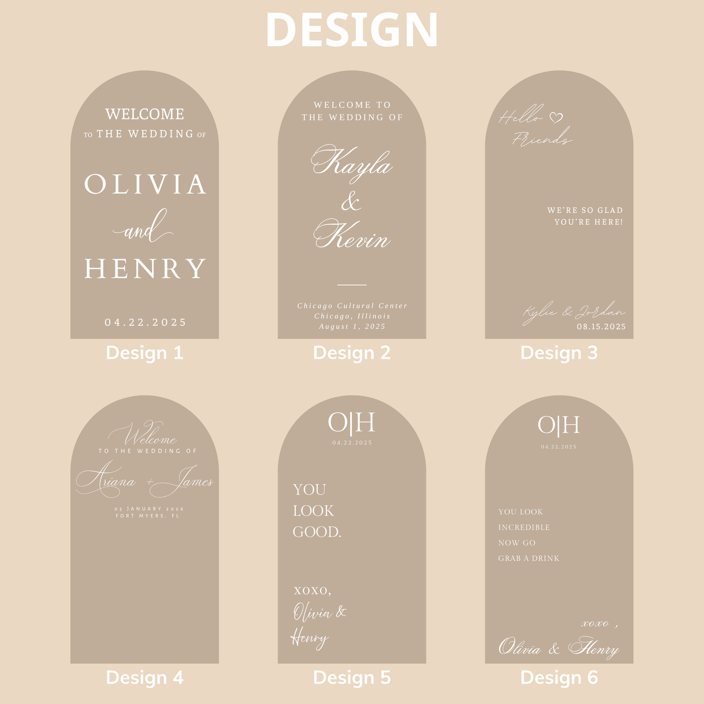 Welcome Wedding Sign | Customizable Names - For Mirror, Acrylic, Cardboard - Wedding Mirror Decal - To the Wedding of - Reception - Ceremony