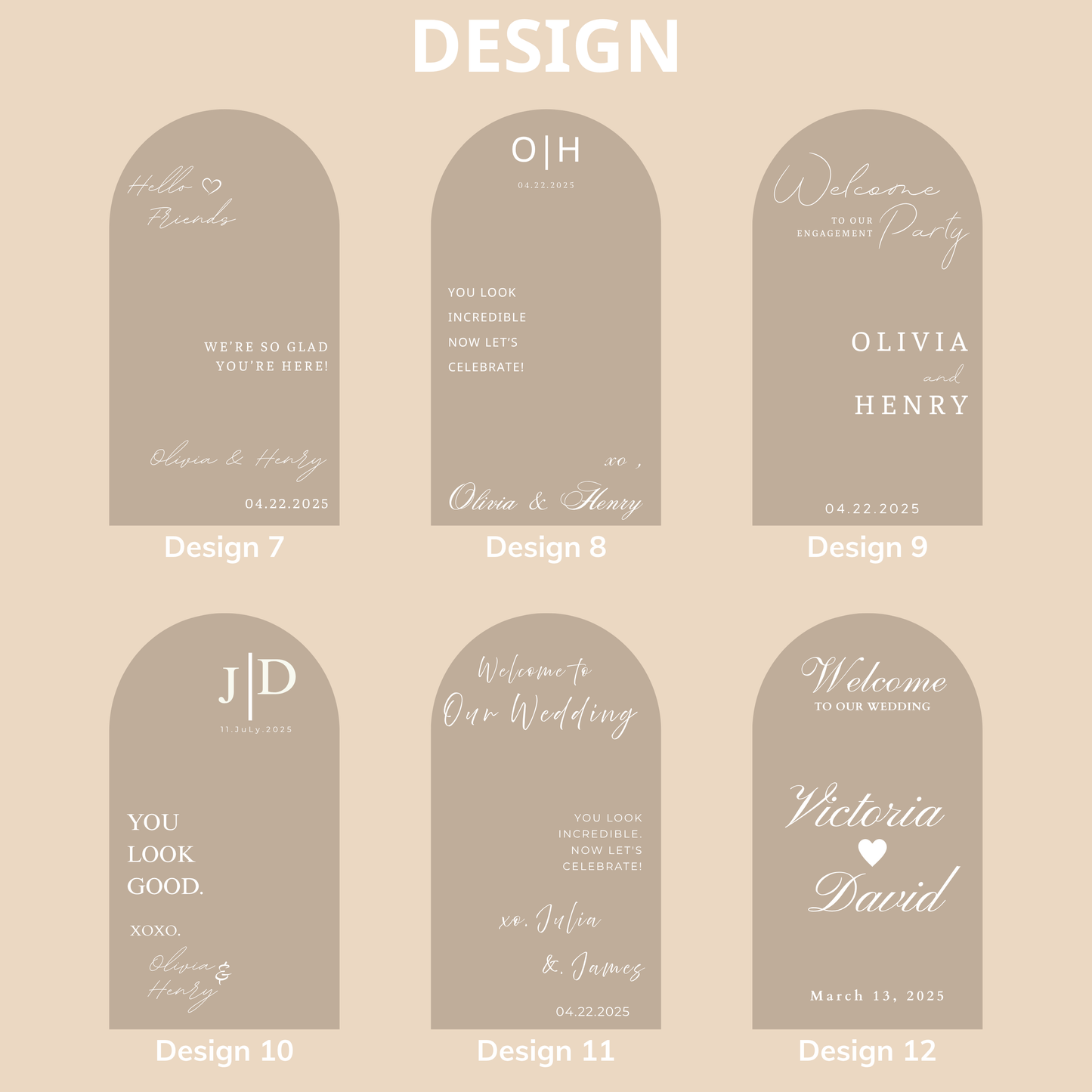 Welcome Wedding Sign | Customizable Names - For Mirror, Acrylic, Cardboard - Wedding Mirror Decal - To the Wedding of - Reception - Ceremony