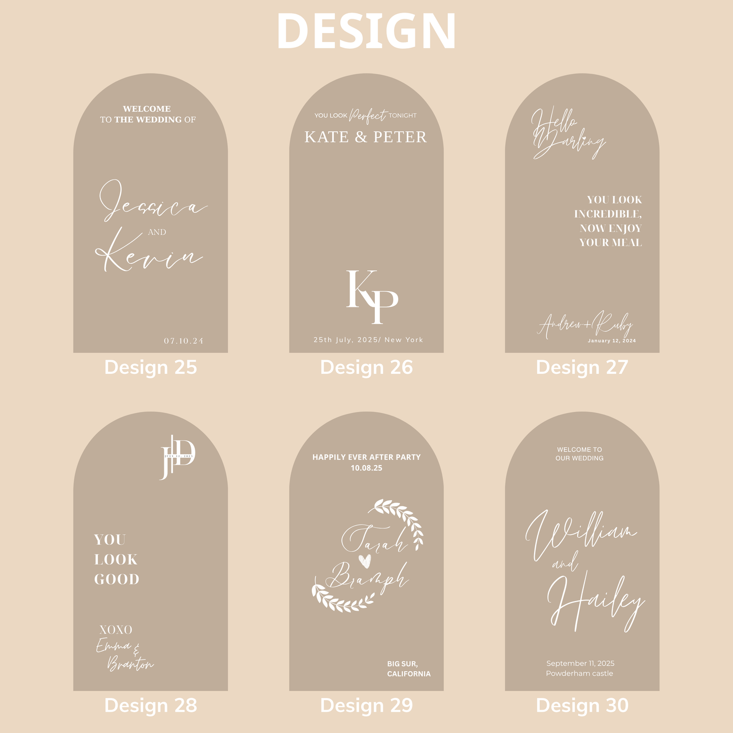Welcome Wedding Sign | Customizable Names - For Mirror, Acrylic, Cardboard - Wedding Mirror Decal - To the Wedding of - Reception - Ceremony