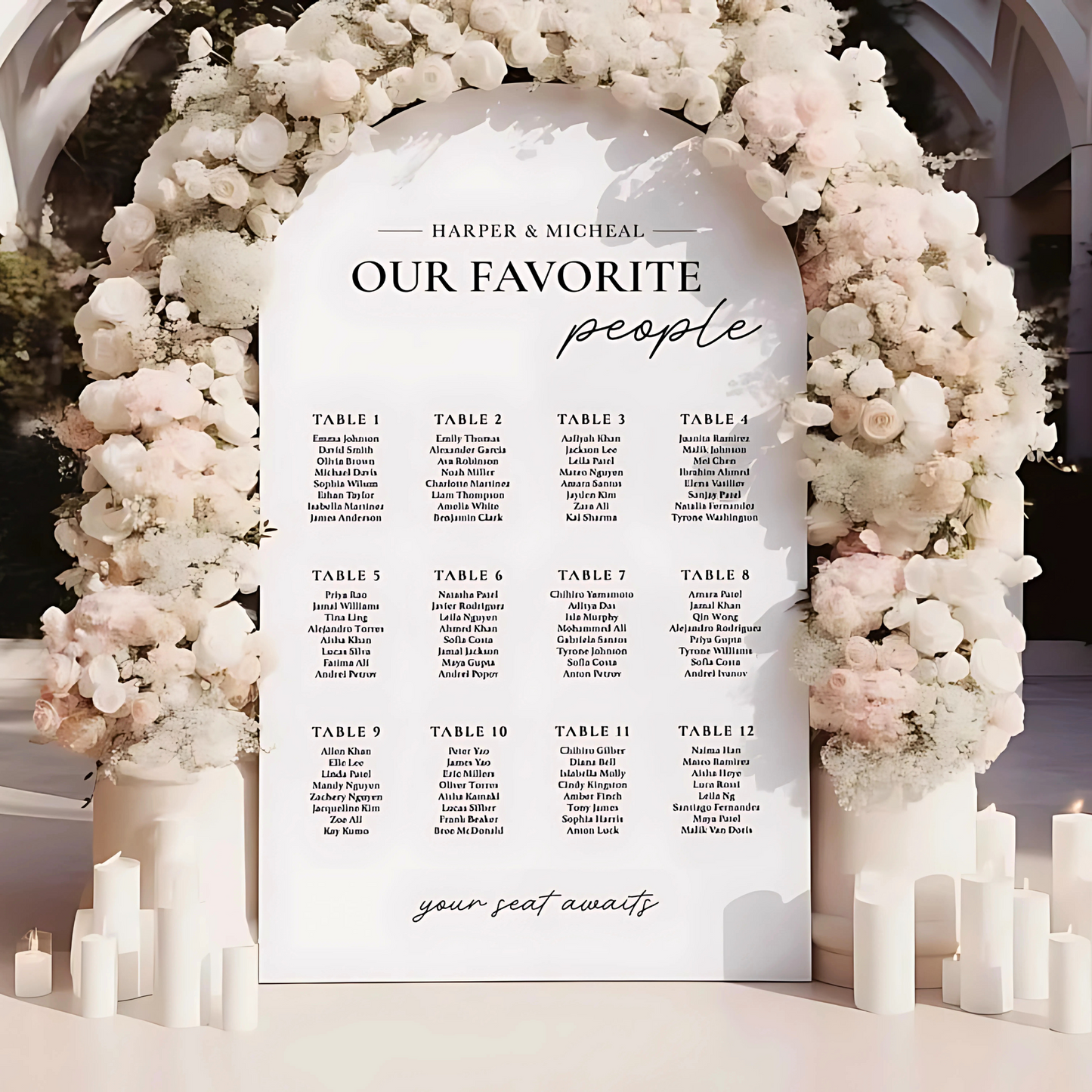 Wedding Seating Chart Acrylic Sign | Acrylic Table Seating Chart Wedding Sign | Custom Wedding Seating Chart Sign | Table Seating Chart Sign