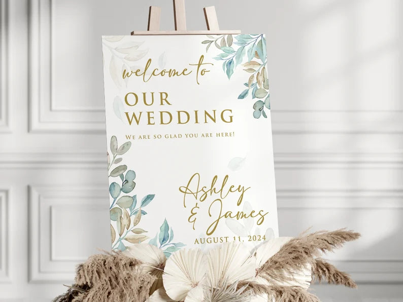 Classic Wedding Sign, Minimalist Wedding Sign, Custom Wedding Print, Welcome Wedding, Wedding Decoration, Personalized Wedding Sign