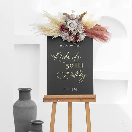 50th birthday welcome sign, Happy birthday acrylic welcome sign, Birthday Party Welcome Sign, 16th 18th 20th 30th 40th 50th 60th 70th