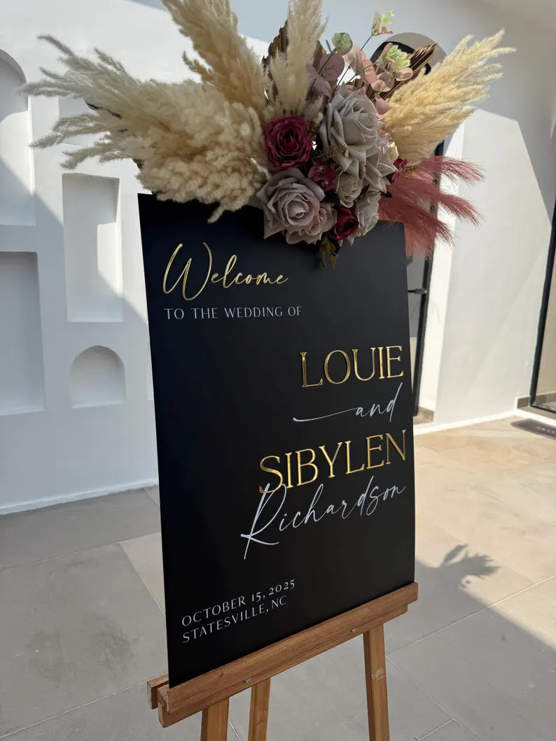 Wedding Welcome Sign, Last Name Acrylic Wedding Sign, Acrylic Wedding Welcome Sign, Ceremony Welcome Sign, Reception Signage