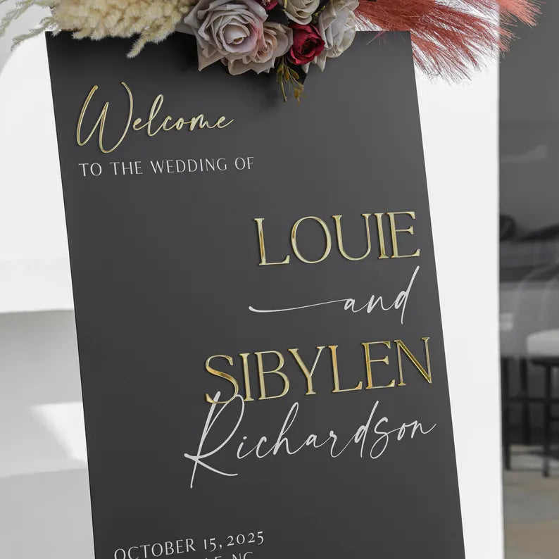 Wedding Welcome Sign, Last Name Acrylic Wedding Sign, Acrylic Wedding Welcome Sign, Ceremony Welcome Sign, Reception Signage