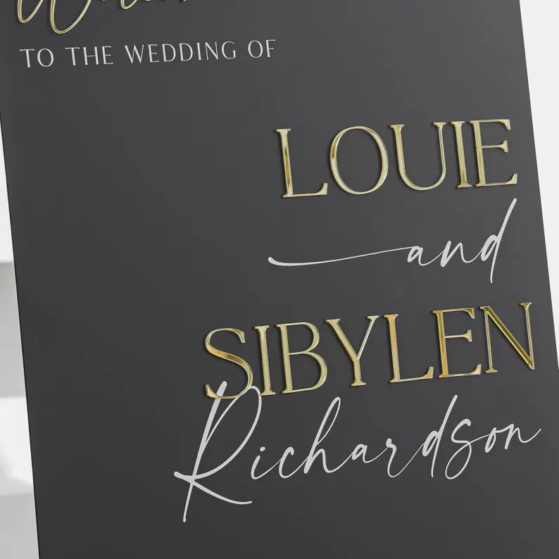 Wedding Welcome Sign, Last Name Acrylic Wedding Sign, Acrylic Wedding Welcome Sign, Ceremony Welcome Sign, Reception Signage