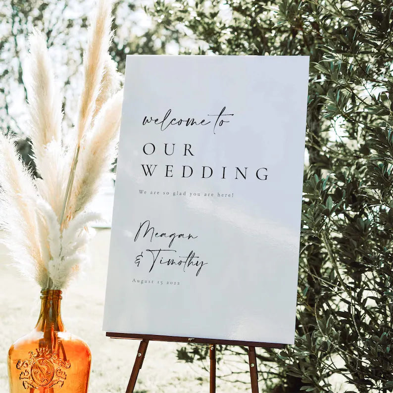 Wedding Welcome Sign, Custom Wedding Sign, Welcome To Our Wedding Sign, Wedding Board Vertical