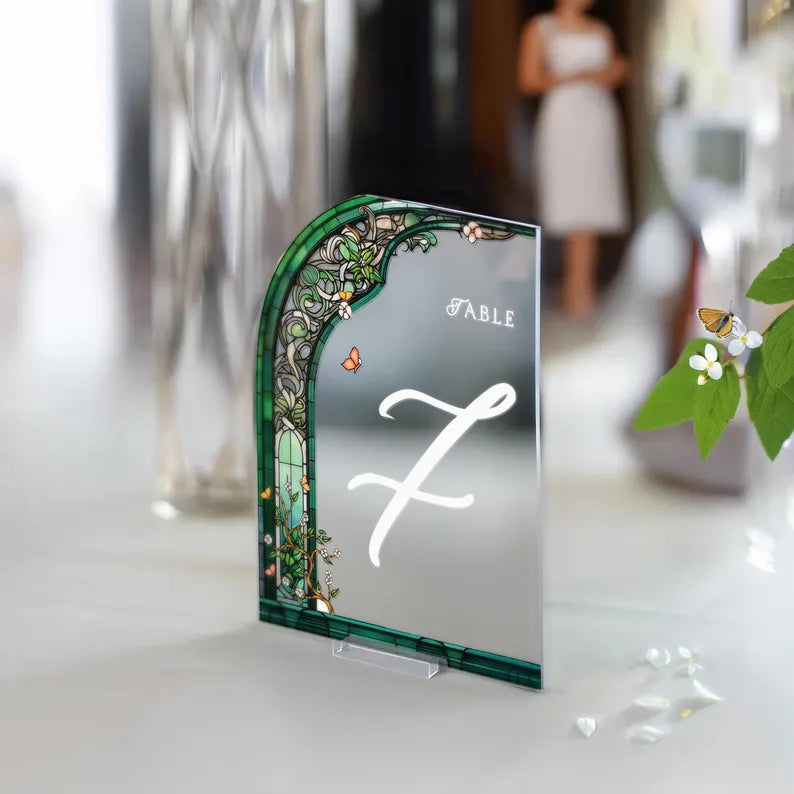 Wedding Welcome Sign, Custom Acrylic Wedding Sign, Printed Stained Glass Wedding Entrance Sign, Vintage Wedding Decorations