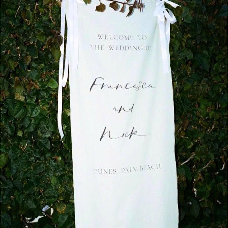 Wedding Welcome Sign, Modern Wedding Welcome Sign, Fabric Sign, Wedding Fabric Welcome Sign, Custom Linen Wedding Signs, Boho Wedding