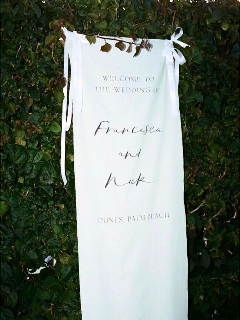 Wedding Welcome Sign, Modern Wedding Welcome Sign, Fabric Sign, Wedding Fabric Welcome Sign, Custom Linen Wedding Signs, Boho Wedding
