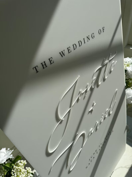 Acrylic Wedding Sign - Rectangular Acrylic Wedding Welcome Sign with 3D Acrylic Name | Custom Wedding Sign | Wedding Signage - Ceremony