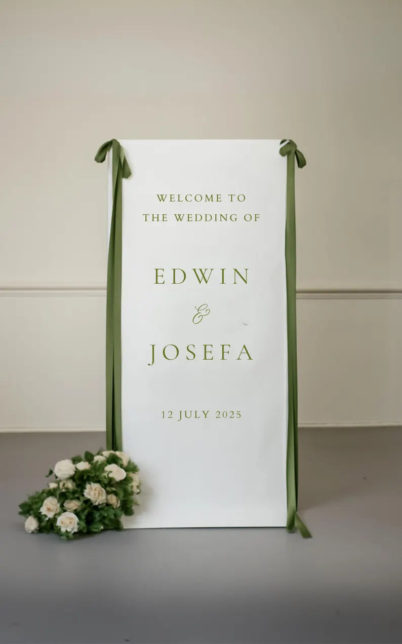 Fabric Wedding Welcome Sign, Personalised Wedding Welcome Sign, Fabric Sign, Custom Linen Wedding Signs, Boho Wedding, Wedding Welcome Signs