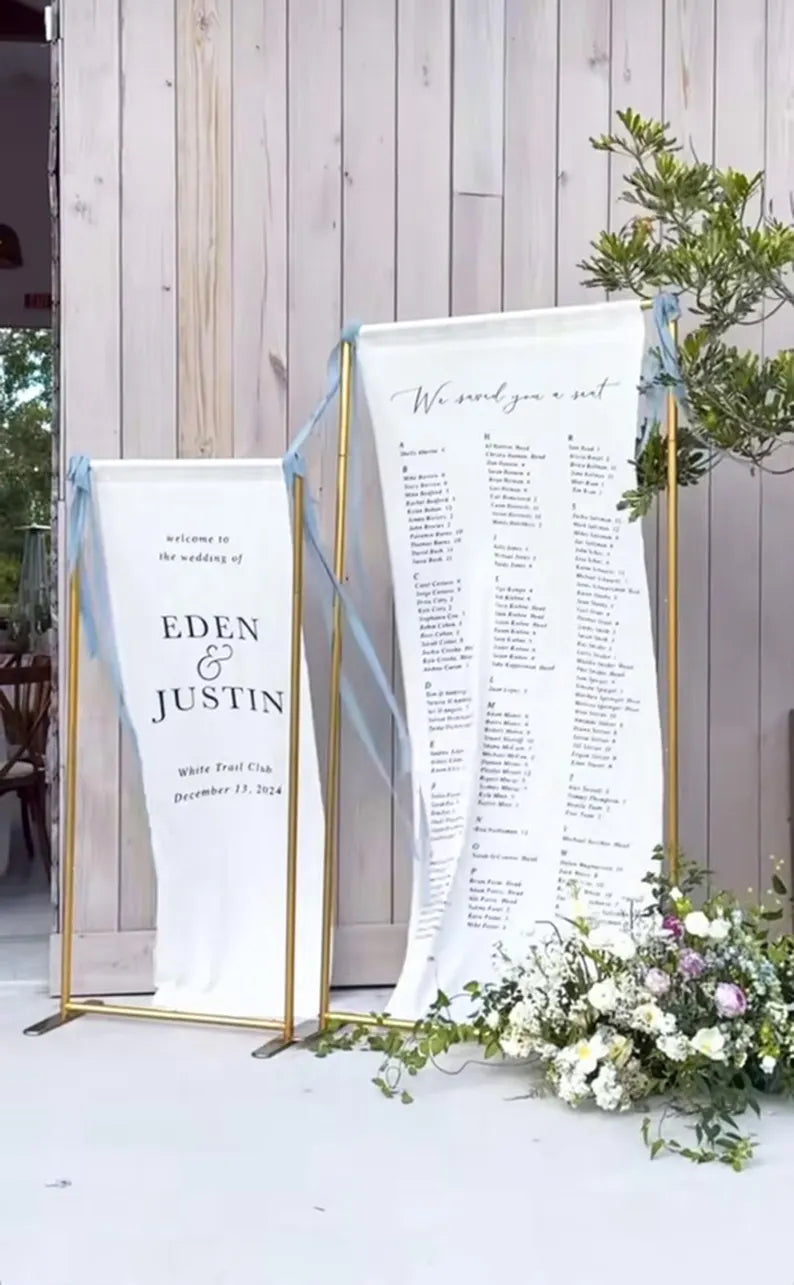 Linen Fabric Wedding Seating Chart, Fabric Wedding Table Plan, Personalised Wedding Seating Chart Sign, Fabric Sign