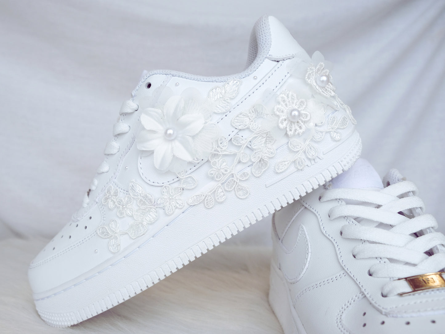 Bridal Air Force 1 Luxury Floral Embroidered Sneakers • Bridal Shoes • Wedding Nike • Air Force 1 Wedding Shoes • Quinceañera Shoes • REN_07
