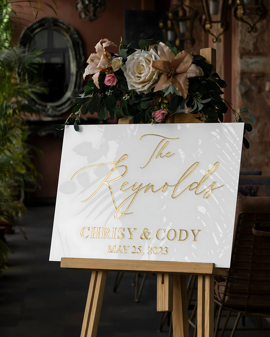 Personalized Gold Welcome Sign, Last Name Welcome Sign, Wedding Welcome Sign Acrylic, Acrylic Welcome Sign, Modern Wedding Decor