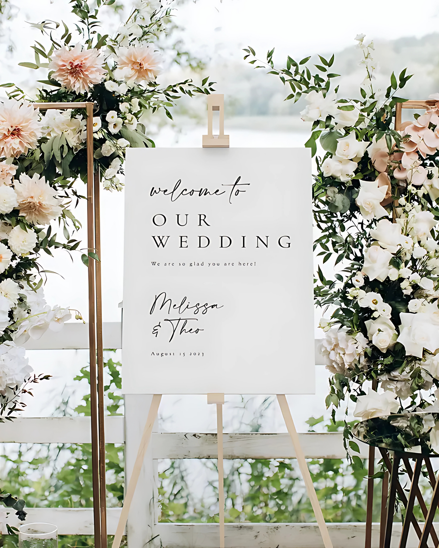 Wedding Welcome Sign, Custom Wedding Sign, Welcome To Our Wedding Sign, Wedding Board Vertical