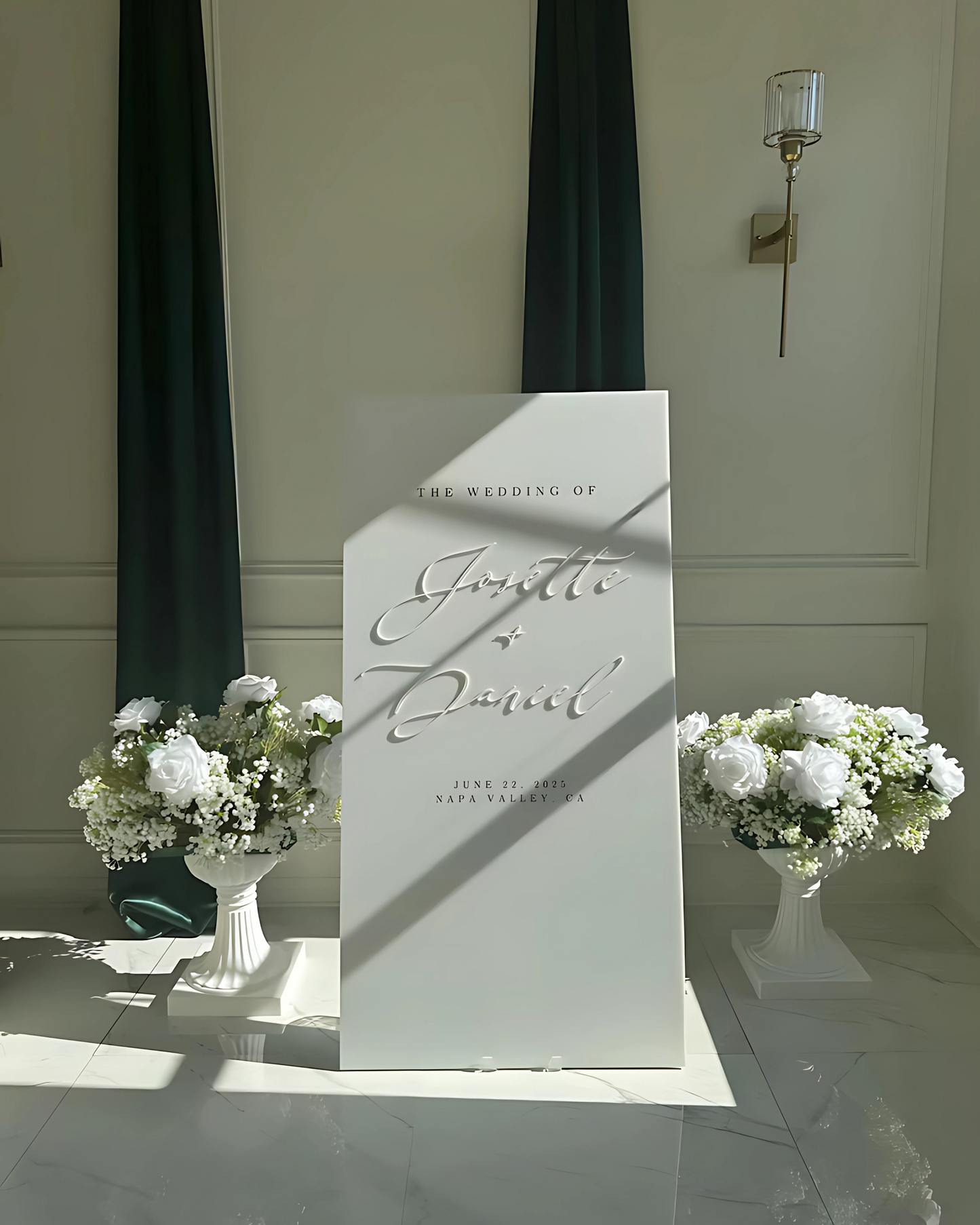 Acrylic Wedding Sign - Rectangular Acrylic Wedding Welcome Sign with 3D Acrylic Name | Custom Wedding Sign | Wedding Signage - Ceremony