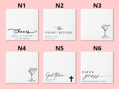 Custom Wedding Napkins With Name | Personalized Party Napkins with 100 Sheets | Any Text On Engagement Napkins