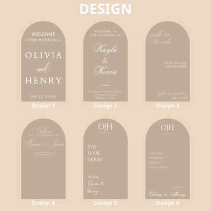 Welcome Wedding Sign | Customizable Names - For Mirror, Acrylic, Cardboard - Wedding Mirror Decal - To the Wedding of - Reception - Ceremony