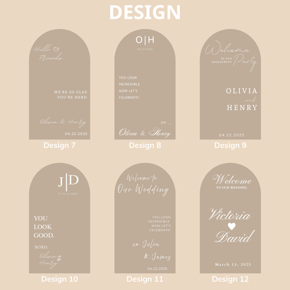 Welcome Wedding Sign | Customizable Names - For Mirror, Acrylic, Cardboard - Wedding Mirror Decal - To the Wedding of - Reception - Ceremony