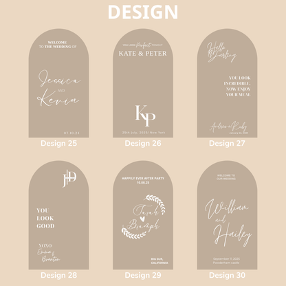 Welcome Wedding Sign | Customizable Names - For Mirror, Acrylic, Cardboard - Wedding Mirror Decal - To the Wedding of - Reception - Ceremony