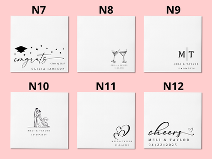 Custom Wedding Napkins With Name | Personalized Party Napkins with 100 Sheets | Any Text On Engagement Napkins