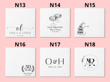 Custom Wedding Napkins With Name | Personalized Party Napkins with 100 Sheets | Any Text On Engagement Napkins