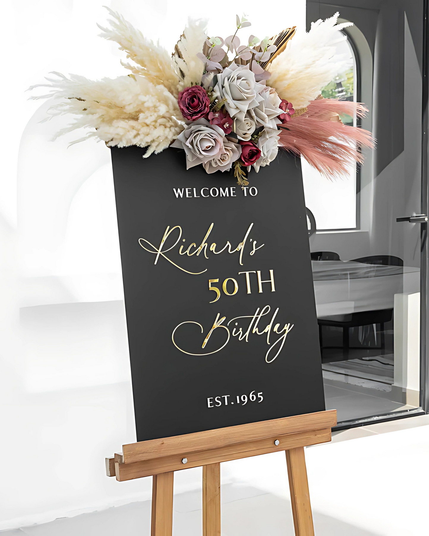 50th birthday welcome sign, Happy birthday acrylic welcome sign, Birthday Party Welcome Sign, 16th 18th 20th 30th 40th 50th 60th 70th