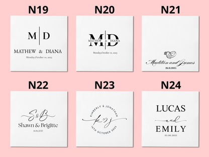 Custom Wedding Napkins With Name | Personalized Party Napkins with 100 Sheets | Any Text On Engagement Napkins