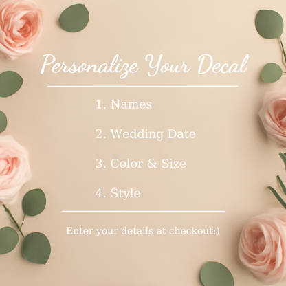 Welcome Wedding Sign | Customizable Names - For Mirror, Acrylic, Cardboard - Wedding Mirror Decal - To the Wedding of - Reception - Ceremony