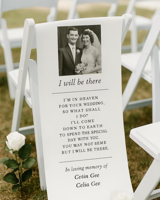 Custom Memorial Wedding Sign, Reserved Wedding Memorial Chair Sign, Personalized Fabric Sign, Wedding Chair Banner In Memory Loved Ones MS09