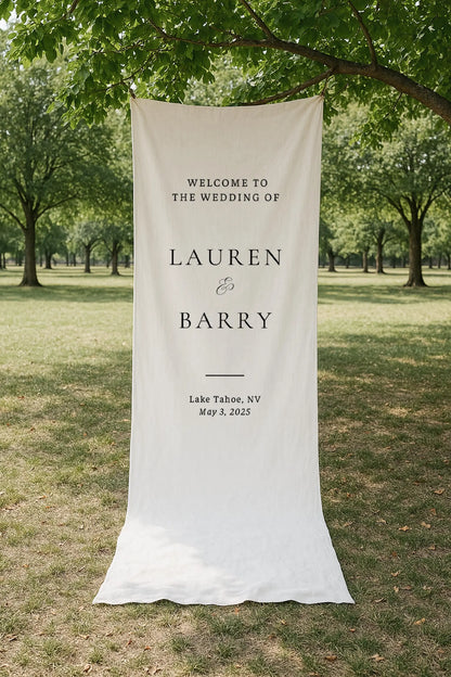 Wedding Welcome Sign With Stand, Linen Wedding Wign With Stand, Wedding Linen Welcome Sign, Custom Linen Wedding Signs, Boho Wedding WS04