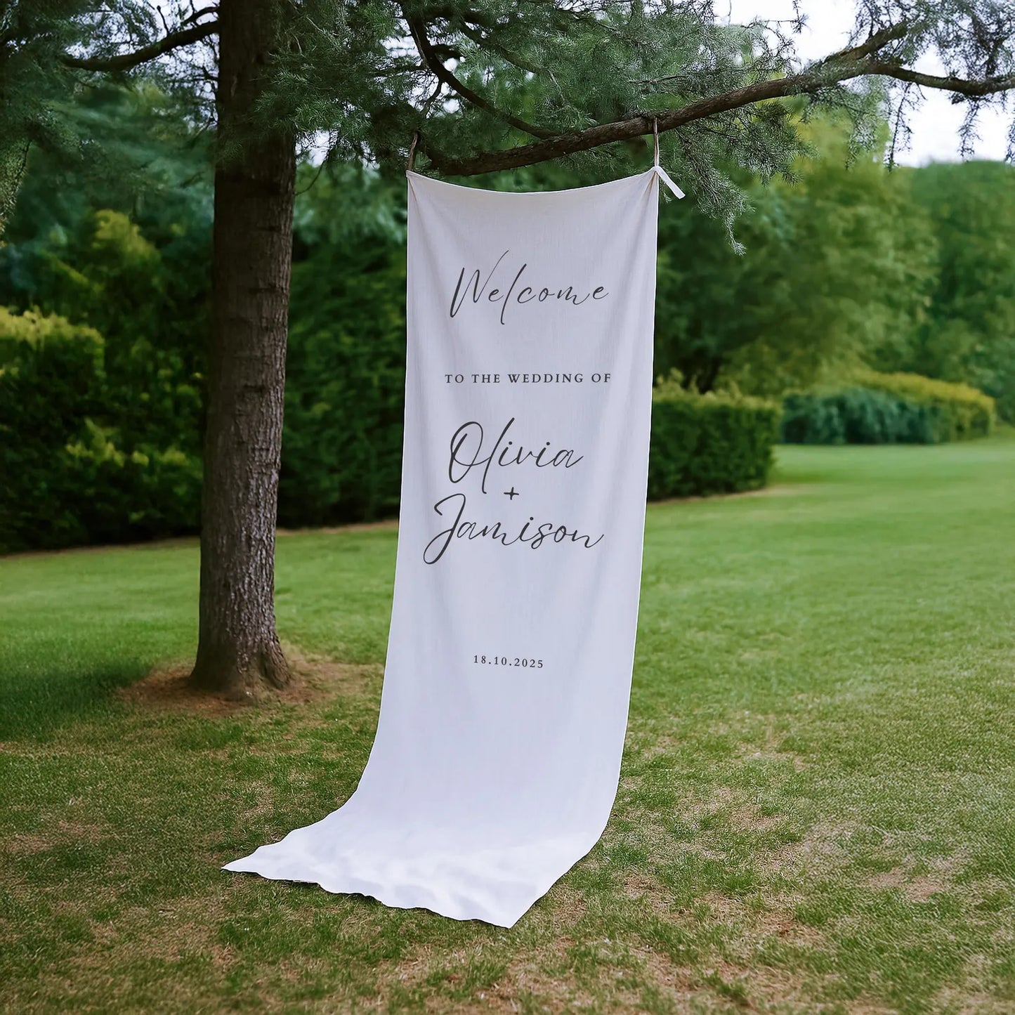 Wedding Welcome Sign, Modern Wedding Welcome Sign, Fabric Sign, Wedding Fabric Welcome Sign, Custom Linen Wedding Signs, Boho Wedding WS15