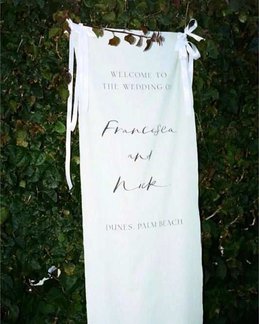 Wedding Welcome Sign, Modern Wedding Welcome Sign, Fabric Sign, Wedding Fabric Welcome Sign, Custom Linen Wedding Signs, Boho Wedding
