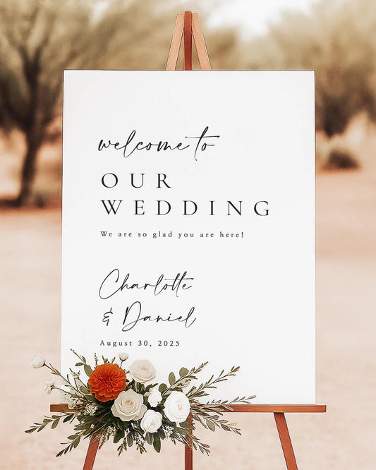 Wedding Welcome Sign, Custom Wedding Sign, Welcome To Our Wedding Sign, Wedding Board Vertical