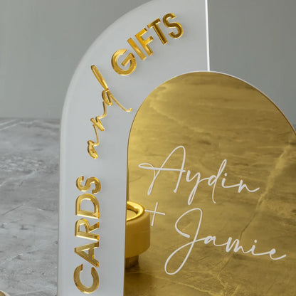 Cards And Gifts Sign, Gold Mirror Wedding Signs, Wedding Signage, Cards and Gifts Wedding Sign, Gift and Cards Sign, Wedding Reception Decor