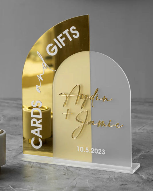 Cards And Gifts Sign, Gold Mirror Wedding Signs, Wedding Signage, Cards and Gifts Wedding Sign, Gift and Cards Sign, Wedding Reception Decor