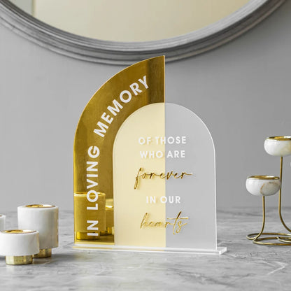 In Loving Memory Wedding Sign ,Modern Script Acrylic Wedding Sign, Gold Mirror Wedding Memorial Sign, Wedding Memory Table Decor, Weddings