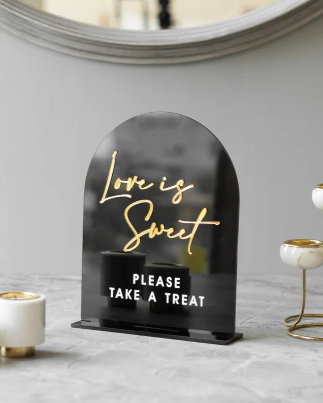 Set Of 4 Wedding Signs, In Loving Memory Wedding, Guestbook Sign, Cards And Gifts Sign, Memory Table Sign, Love is Sweet take a treat
