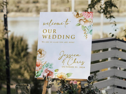 Classic Wedding Sign, Minimalist Wedding Sign, Custom Wedding Print, Welcome Wedding, Wedding Decoration, Personalized Wedding Sign