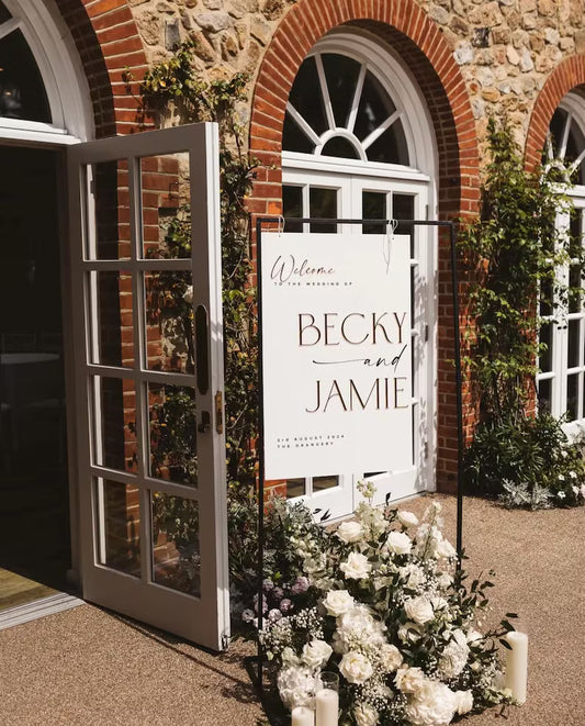 Acrylic Wedding Welcome Sign with 3D Mirror names - Luxury Wedding Reception Signage - Personalised Wedding Welcome Sign, A1, A2, A3