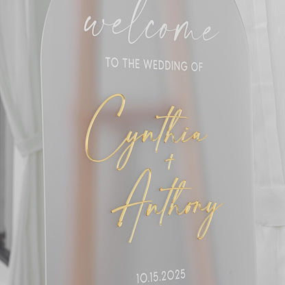 Frosted Acrylic Wedding Welcome Sign - Wedding Signage - Custom Wedding Sign - Arched Acrylic Wedding Sign - Personalized Welcome Sign