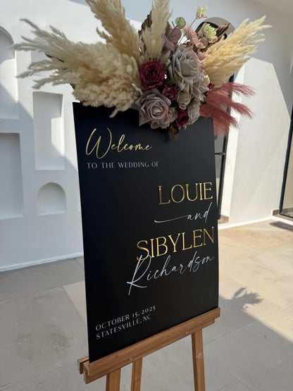 Wedding Welcome Sign, Last Name Acrylic Wedding Sign, Acrylic Wedding Welcome Sign, Ceremony Welcome Sign, Reception Signage