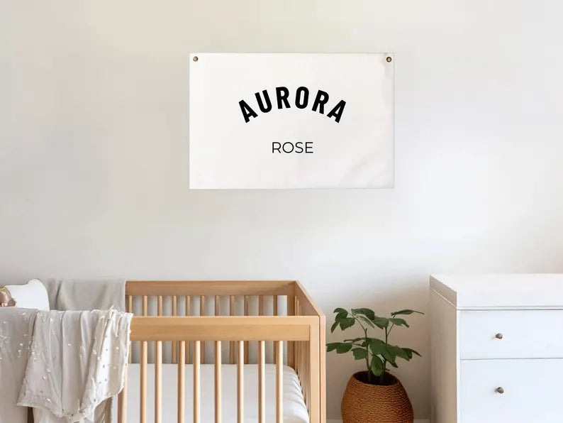 Baby name flag | canvas flag | nursery name sign | custom name banner | boho nursery decor | BF1