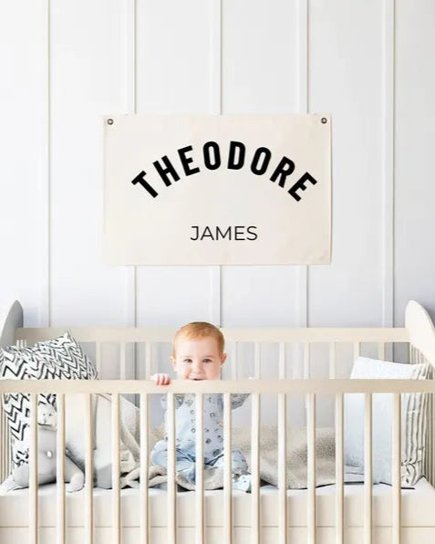 Baby name flag | canvas flag | nursery name sign | custom name banner | boho nursery decor | BF1