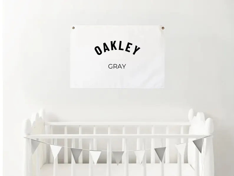 Baby name flag | canvas flag | nursery name sign | custom name banner | boho nursery decor | BF1