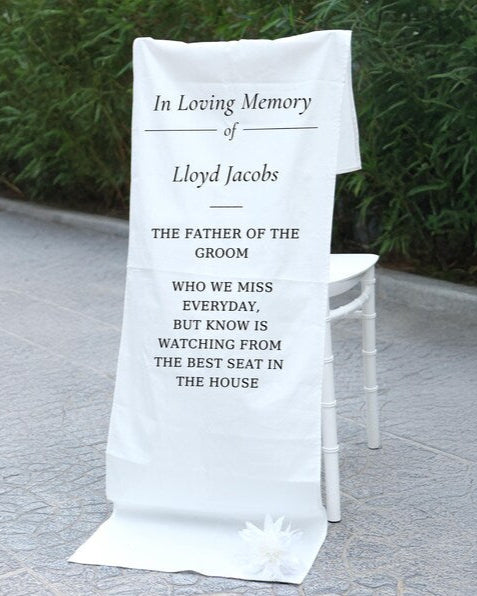 Wedding Memorial Sign, In Memory Chair Banner, Reserved Seat for Loved Ones, Custom Wedding Decoration MS05