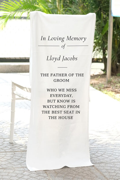 Wedding Memorial Sign, In Memory Chair Banner, Reserved Seat for Loved Ones, Custom Wedding Decoration MS05