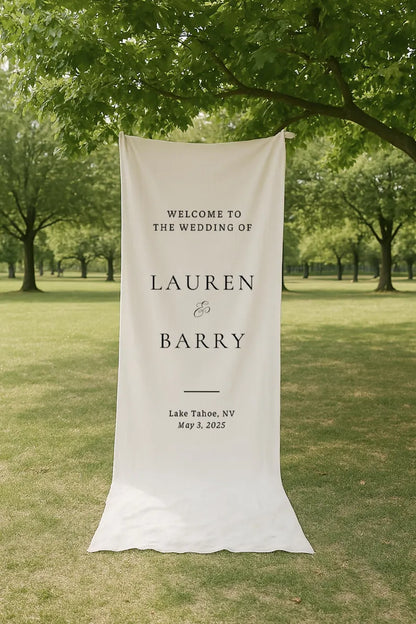 Wedding Welcome Sign With Stand, Linen Wedding Wign With Stand, Wedding Linen Welcome Sign, Custom Linen Wedding Signs, Boho Wedding WS04