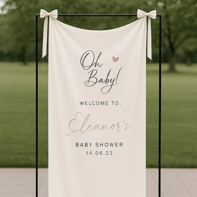 Welcome Sign for Baby Shower, Personalized Fabric Baby Shower Sign, Custom Baby Shower Sign, Custom Baby Shower Decor BS06