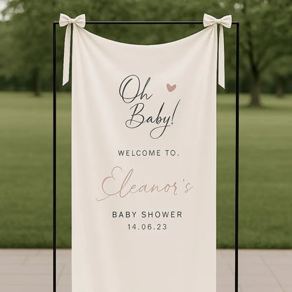 Welcome Sign for Baby Shower, Personalized Fabric Baby Shower Sign, Custom Baby Shower Sign, Custom Baby Shower Decor BS06